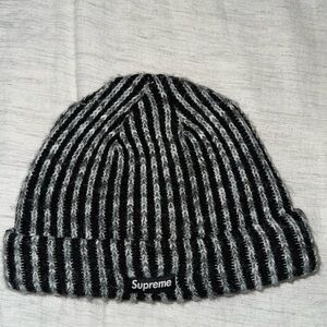 Supreme Monochrome Striped Beanie